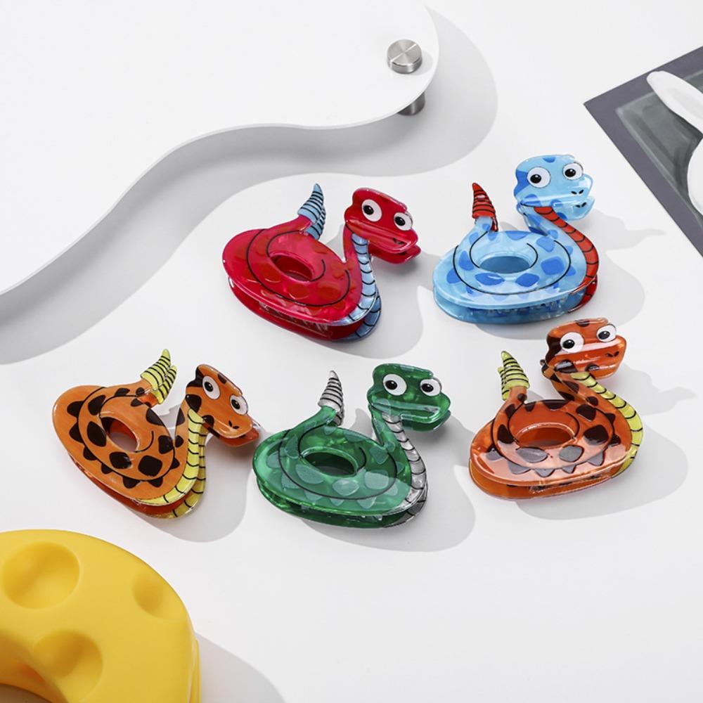 

Cartoon Animals Snake Hair Clip Exquisite Shark Clip Funny Acetate Hair Claw Daily Style 3