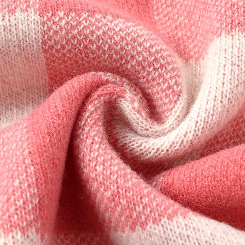 Pure wool scarf winter women's versatile plaid cute girl senior sense 2025 warm shawl scarf tide