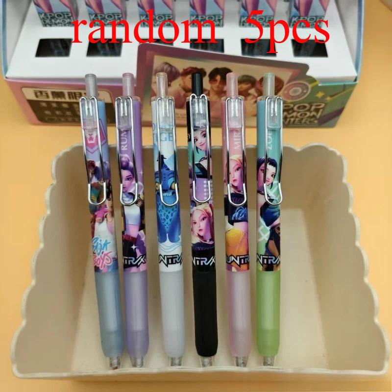 Anime KPop Dämonenjäger Gelstift, 0,5 mm Schwarzer Tintenstift, Schüler-Signierstift, Schreibwerkzeuge, Neutrale Cartoon-Druckstifte