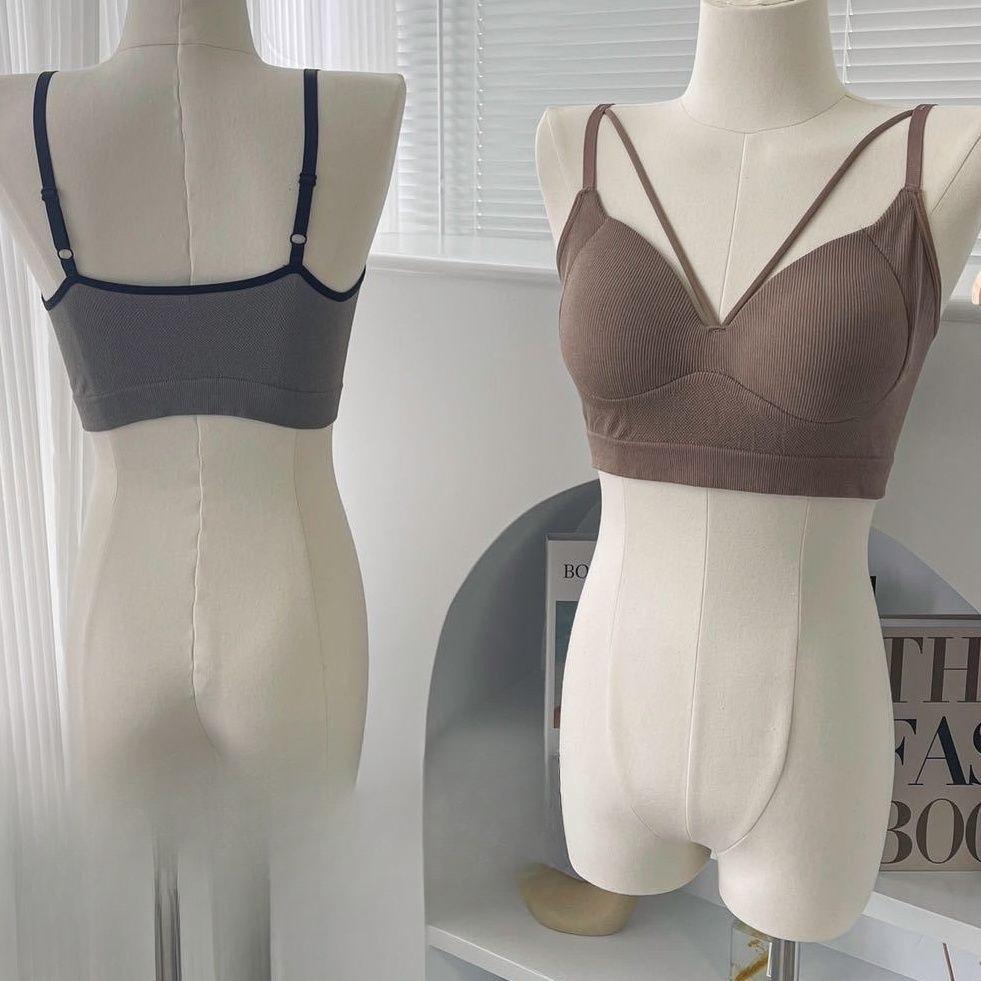 Träger Tanktop Einteiler Latex Feste Cups Unterwäsche Bustier Sexy Rückenfrei Basisschicht Cami Herbst und Sommer Damen Unterwäsche