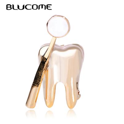 Mode Broschen Mund Spiegel Emaille Gold Farbe Schmuck Kinder frauen Arzt Party Pullover Schal Kleidung Mantel Geschenke