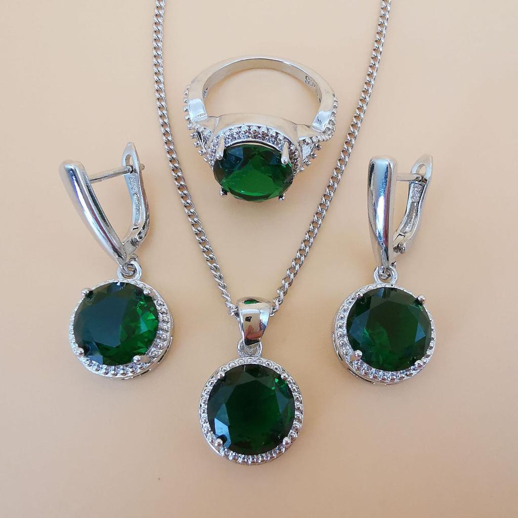 Collarbone Chain Popular European and American Style Jewelry Round Diamond Three Piece Set