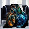1pc Composition of Fire Water Earth and Air Dragons Blanket  Soft Throw for Home Decor, Gift Idea, Living Room, Travel, Camping, Car Blankets