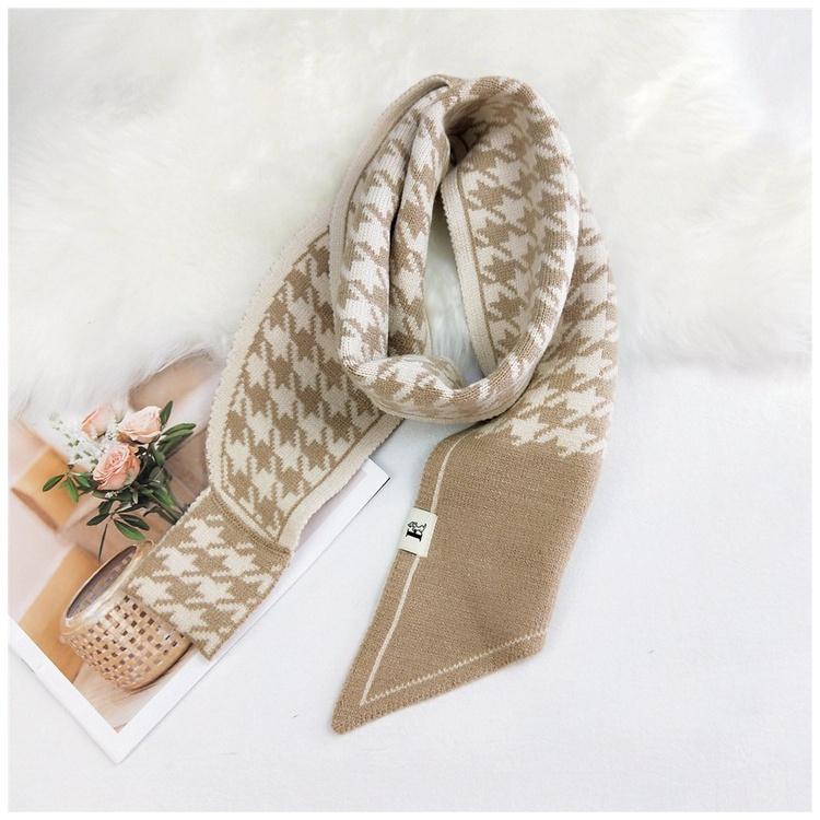 Leopard Knitted Wool Scarf Women's Autumn Winter Fashion Scarf Warm Scarf