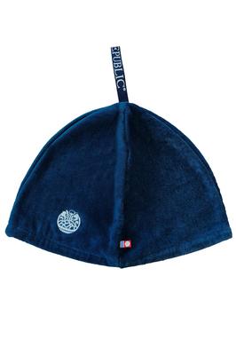 Imabari Towel Certified Sauna Hat Curl Strap Type Made In Japan Large Quick Dry Sauna Cap [SAUNA REPUBLIC] (Navy)