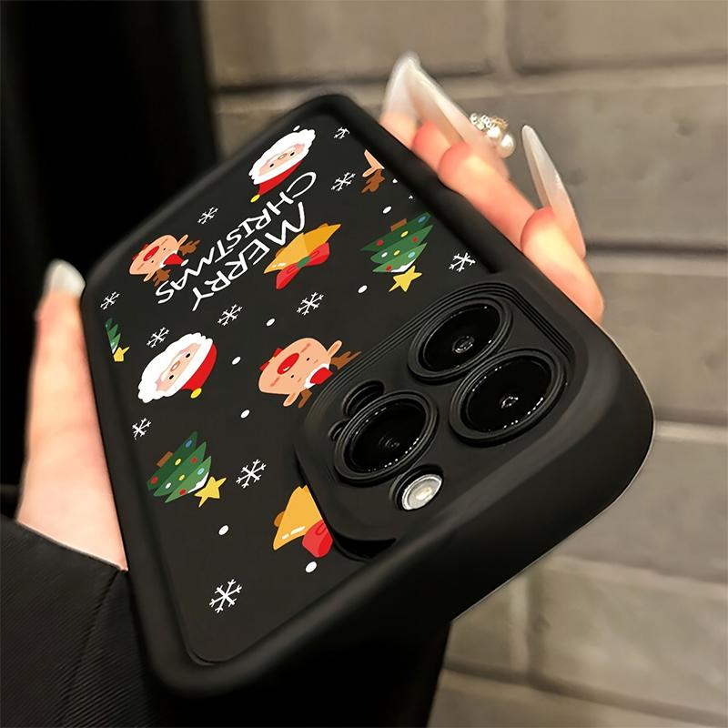 Christmas Tree and Santa Claus Print Phone Case For iPhone 17 16 15 14 13 12 11 Pro Max XS XR 7 8 Plus 16E Shockproof Soft Cover