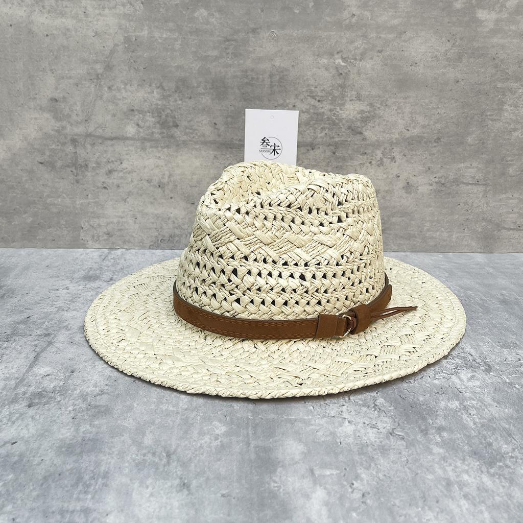 Wide-Brimmed Top Hat For Men And Women In Summer, Hand-Woven Hollow Breathable Straw Hat, Outdoor Outing, Sun Hat, Vacation Wind