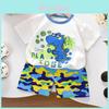 Kids Cartoon Cotton Short Sleeve Sets With Breathable Fabric For Summer Playwear