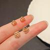 Mini Hollow Rose Cloud Stud Earrings Female French Sweet Delicate Small Sleeping Free Earrings