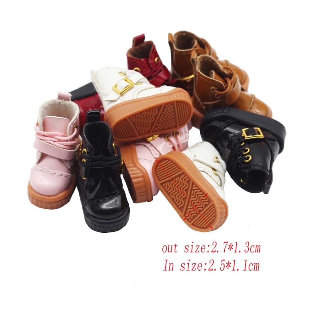 Rakulifey Obitsu 11 Boots Shoes for 11cm Dolls 5 Colors Birthday Gift White