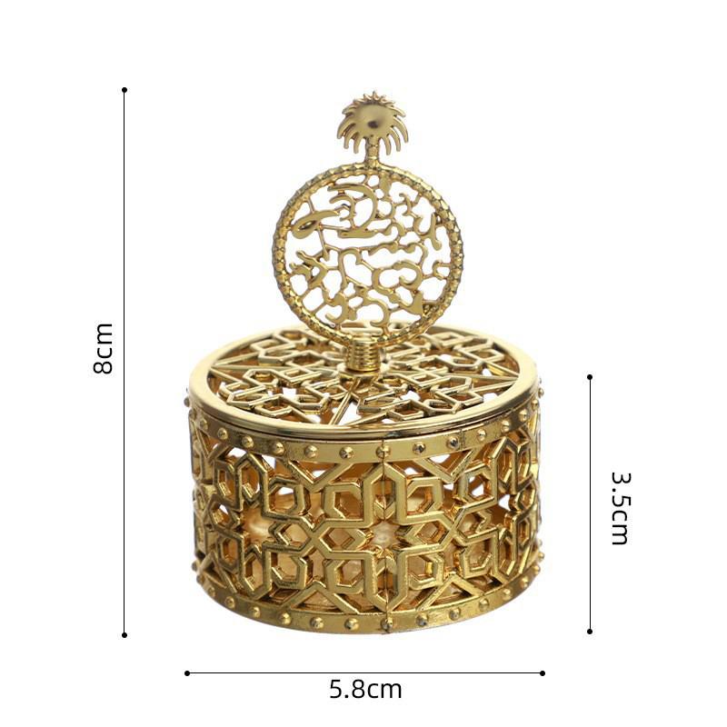 Golden Candy Box Middle East Arab Wedding Party Round Gift Box For Festival Celebration