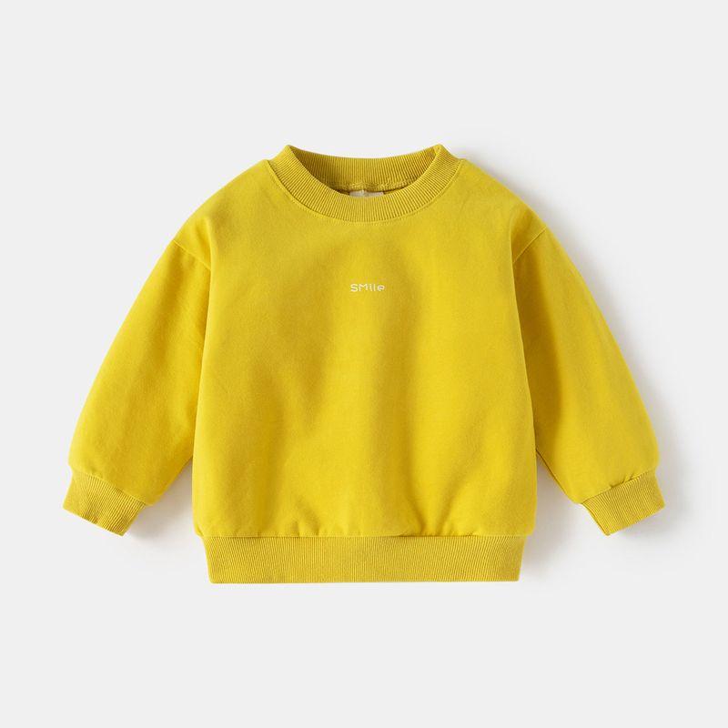 Children's round Neck Hoodie Spring and Autumn Children's Clothing Korean-Style Boys and Girls Letters Print Top Baby Casual Pullover