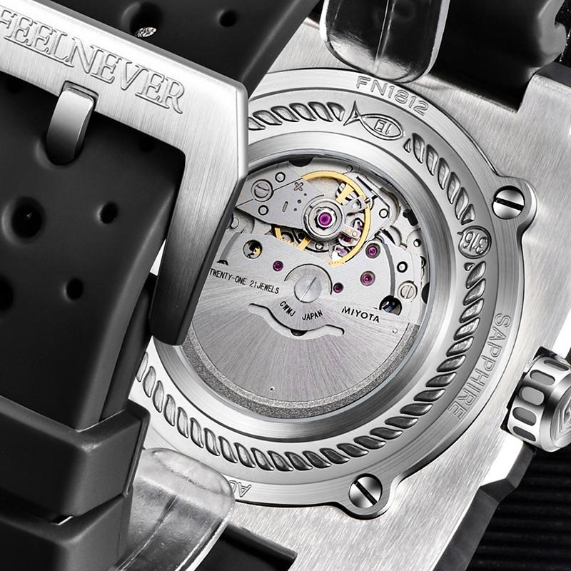 FEELNEVER New Imported Movement Sapphire Diver Watch Men Casual Luminous Automatic Mechanical Wristwatches For Men Montre Homme