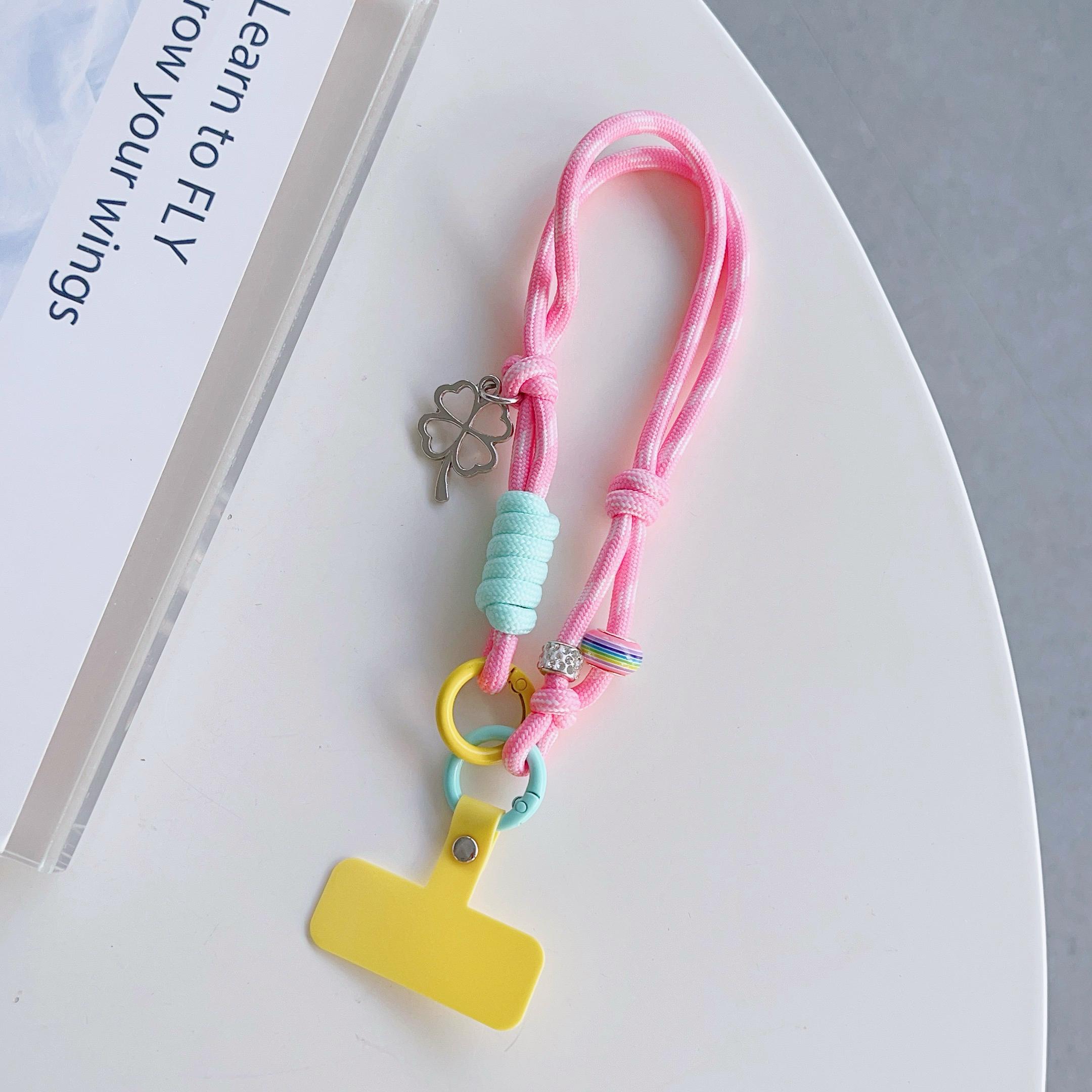 

A Fresh And Cute Diamond Phone Lanyard, Short Wrist Lanyard, Silicone Anti-Loss Lanyard, Fashionable Phone Charm Polyester / Nylon