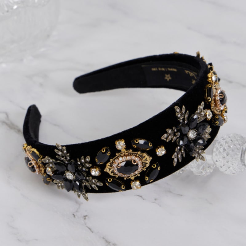 LALA Velvet Wide Jewel Hairband