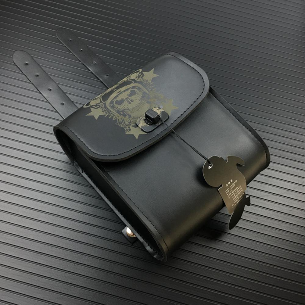 Universal Mini Motorcycle Handlebar Sissy Bar Side Bag PU Leather Tool Bag For Harley Honda Suzuki Kawasaki Yamaha