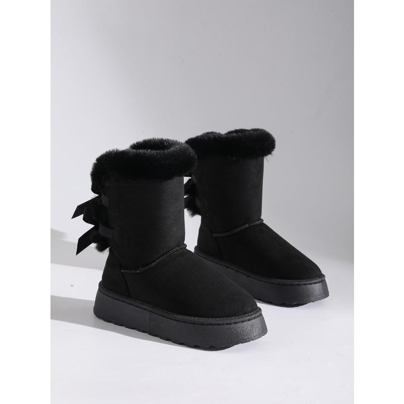 Thick-soled Warm Snow Boots Women's 2025 Winter New Plus-size Muffin with Fleece and Thickened Wool Mouth Mid-tube Cotton Shoes