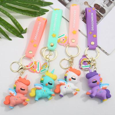 Cartoon Niedlicher Regenbogenpferd Schlüsselanhänger Exquisite Puppe Paar Taschenanhänger Auto Schlüsselanhänger Geschenk