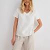 [Clearance and leak picking] s pure linen T-shirt simple solid color V-neck spring summer versatile cotton and linen T-shirt top women's clothing