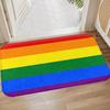 Rainbow Flag Flannel Mat Non-Slip Absorbent Rug Machine Washable for Bathroom Kitchen Living Room Home Decor