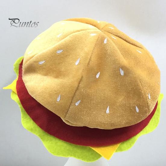 Women Hamburger Hat Adults Cute Funny Realistic Cozy Stretchy Costume Accessories Soft Men Fast Food Cap for Gift Male