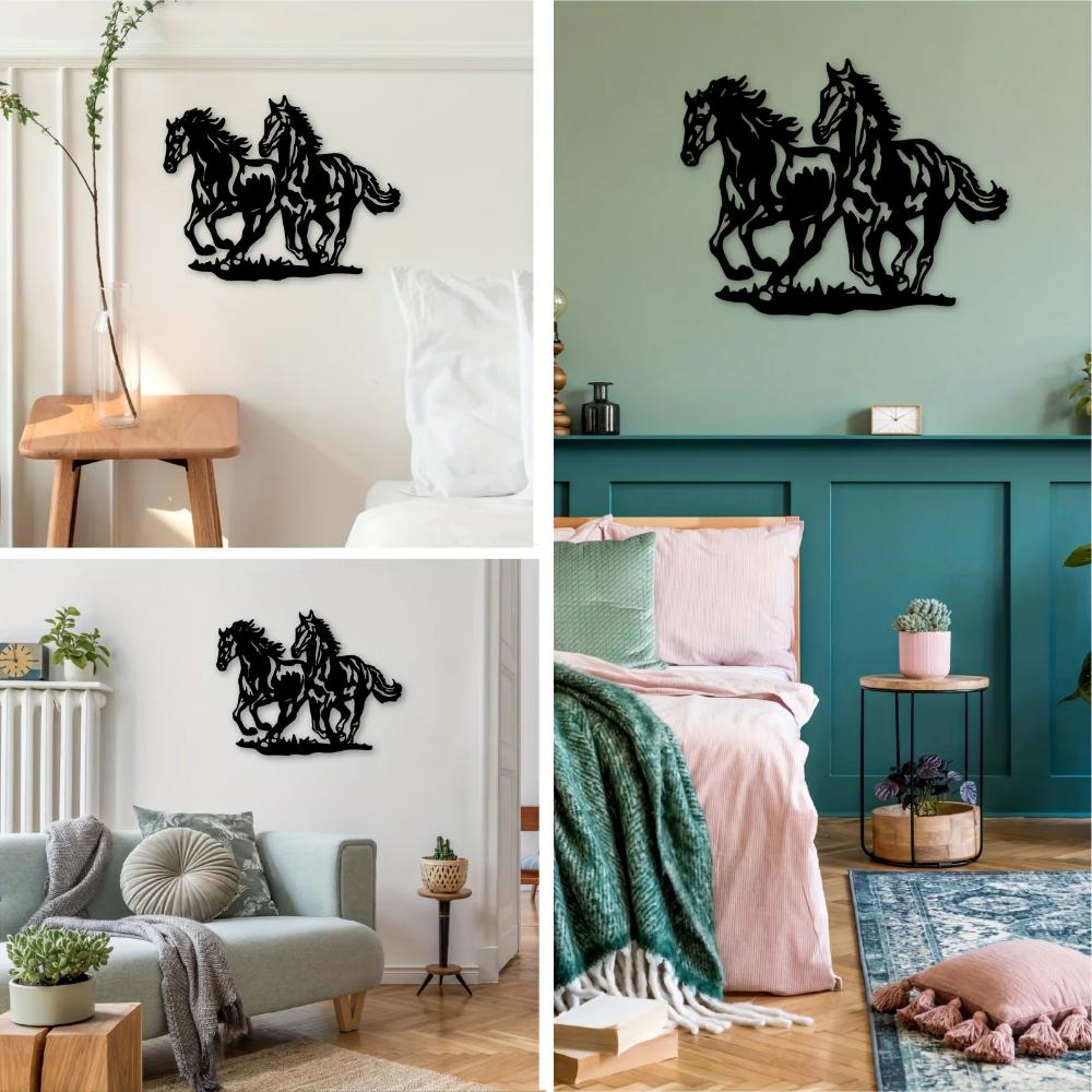 Elegant Horse-Shaped Metal Wall Decor - Perfect for Home Room Decor and Stylishly Enhancing Your Living Space