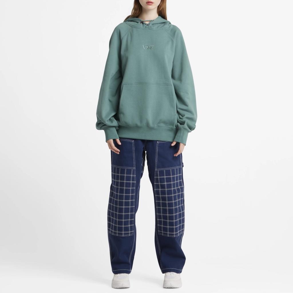 Vans Embroidered Solid Color Hooded Long Sleeve Sweatshirt Unisex sweatshirt Green VN000GZ19Q6