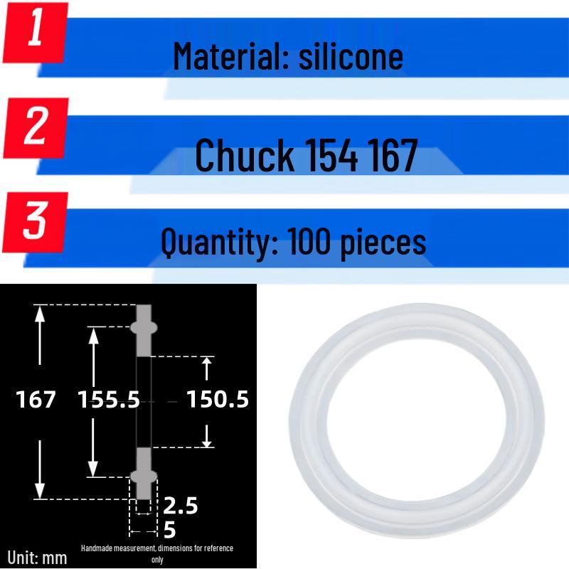 Silicone Quick-Release Sealing Ring & PTFE EPDM Fluoro Rubber Gasket Set