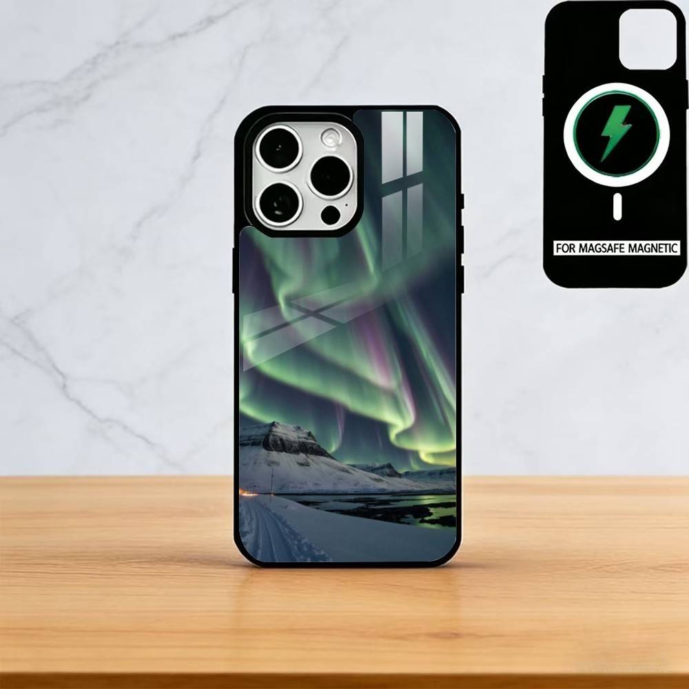 Prime Aurora Borealis Phone Case For iPhone17,16,15,14,13,12,11 Plus,Pro Magnetic For Magsafe Wireless Charging