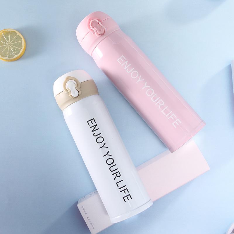 Large Capacity Water Cup Thermos Cup 500ml Vacuum Flasks Portable Stainless Steel Thermos Cup Water Bottle Travel Tea Mug Office Thermos Cup