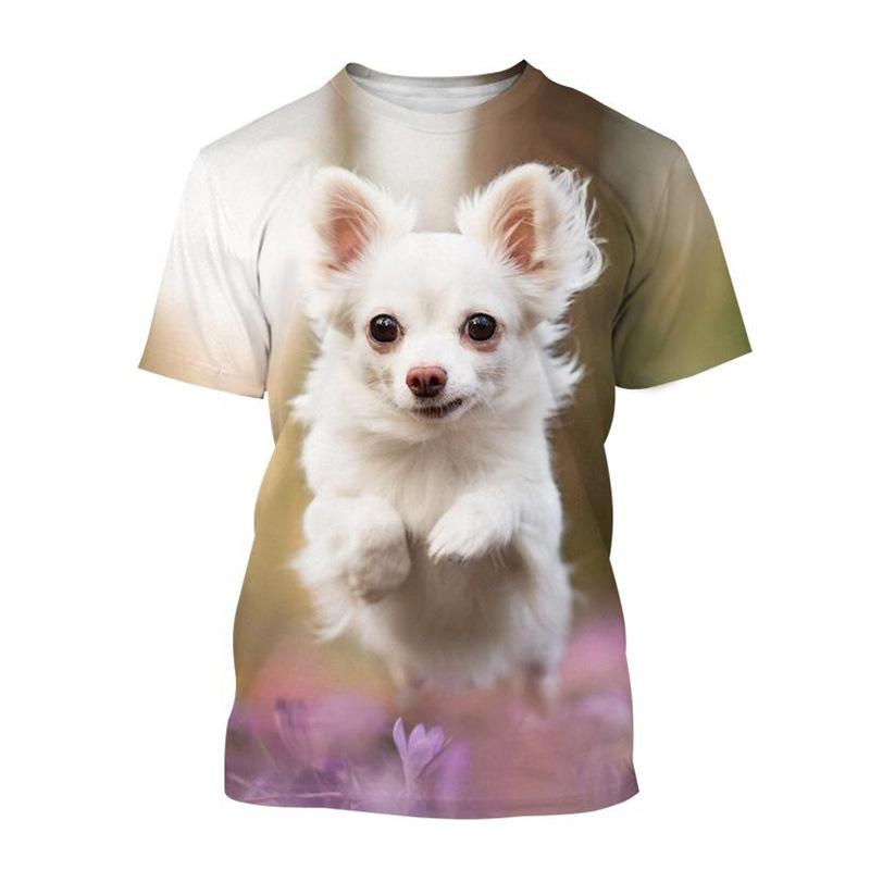 Summer Cute Pet Chihuahua 3D Printed T-shirt Men Women Animal Short Sleeve T-shirt Harajuku T-shirt