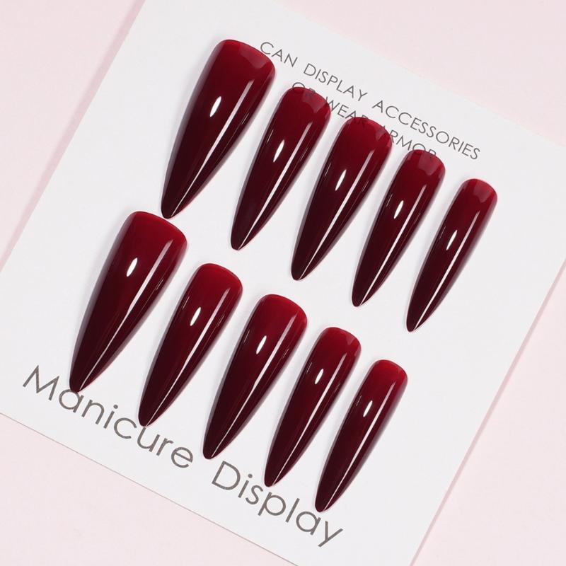 Long Almond Fake Nail Press On Style Non Toxic ABS Material Nail Extensions for Everyday Comfort and Style