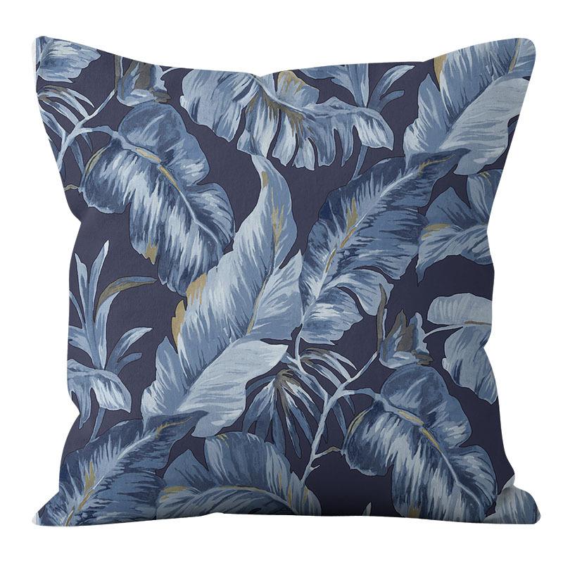 American Blue Retro Cotton Linen Single-sided Pillow Case Sofa Living Room Bedroom Cushion Pillow Home Waist Pillow