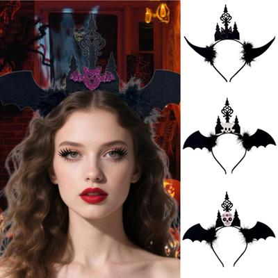 Halloweenská netopýří čelenka Měkký lehký designový doplněk Cosplay čelenka pro kostýmové večírky a tématické akce