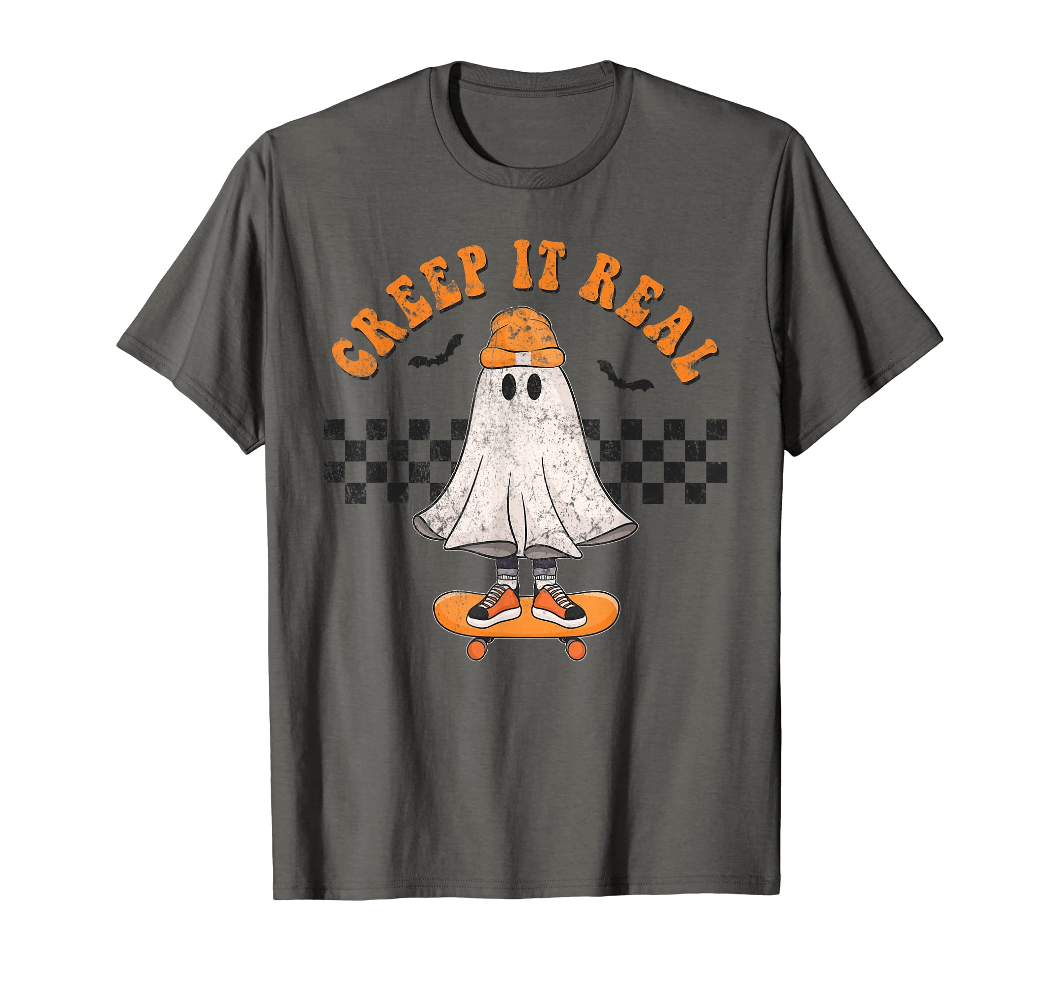 

Creep It Real Shirt Funny Skater Ghost Halloween Ghost T-Shirt