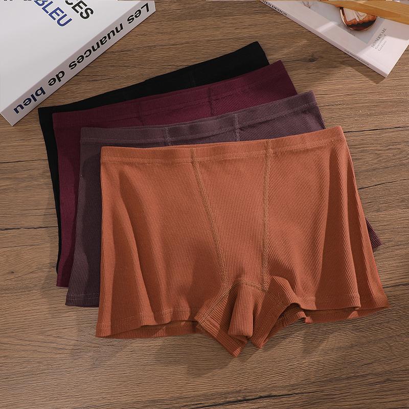 4Pcs Women's Panties Cotton Seamless Sports Boxers Underwear Female Solid Color Briefs Cozy Lingerie Intimate Underpants S-XXL