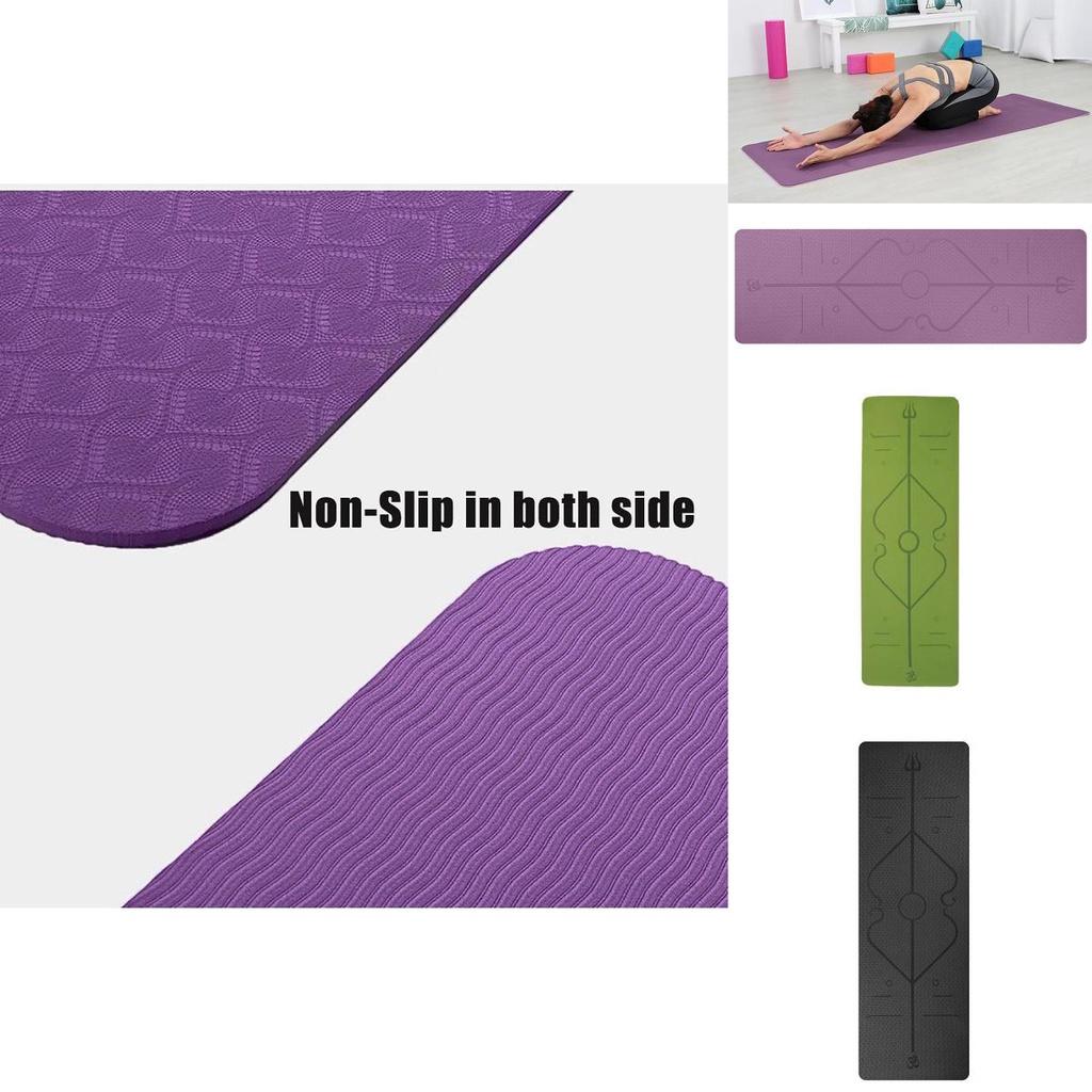 Mat 6mm Yoga Positie Lijn Antislip Tapijt Mat Beginner Milieu Fitness