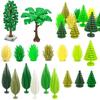 MOC Plantas Acessórios Tijolos 3471 2435 6064 3778 Cidade Casa Árvores Pinho Arbusto espinhoso Grama verde Tijolos de construção militar Brinquedos