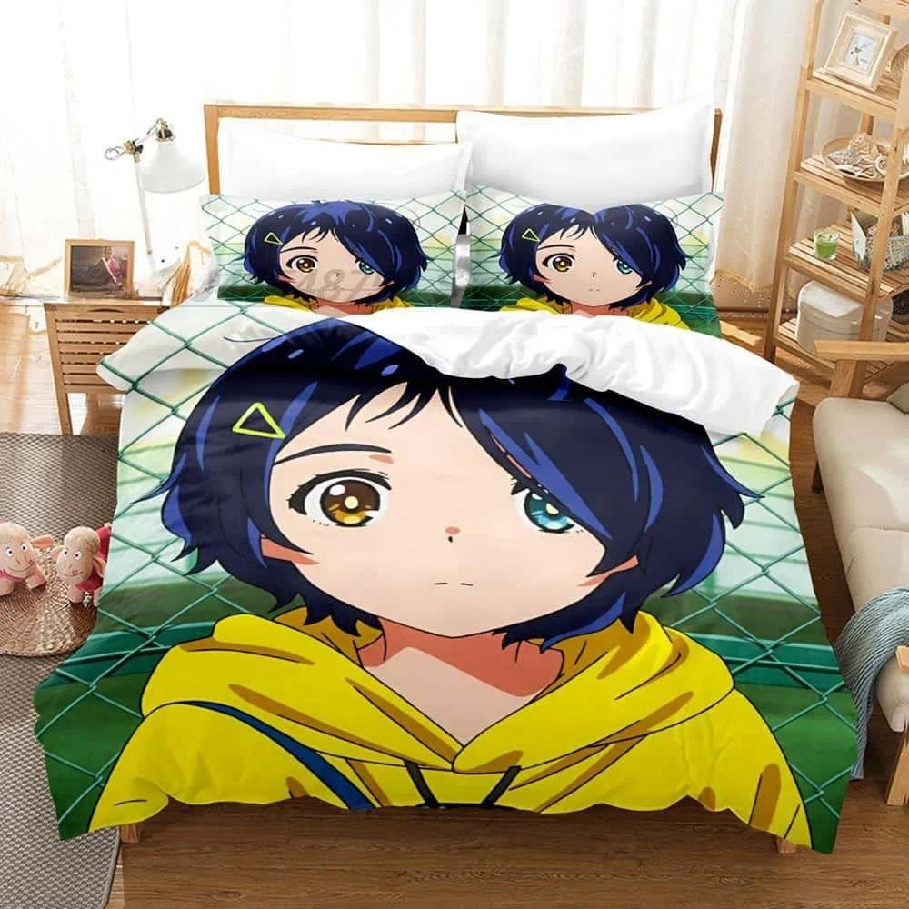 Neues Wonder Egg Priority Bettwäscheset Einzelbett Twin Full Queen King Size Bettset Erwachsener Kind Schlafzimmer Bettbezug Sets 3D Anime Bettset