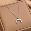 1pc Golden/Silvery Crescent Moon Necklace Pendant - Stylish Ring Carrier Necklace