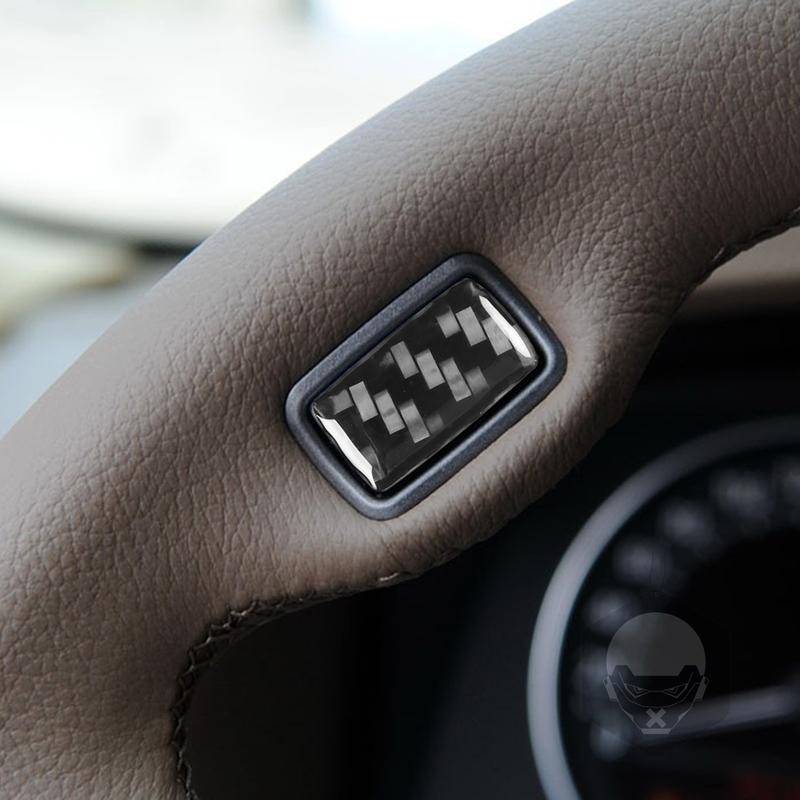 For BMW 7 Series E65 E66 2002-2008 Carbon Fiber Steering Wheel Button Panel Decorative Cover Interior Car Accessories Sticker