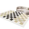 Checkerboard Plaid Living Room Carpet - Light Luxury, Large Area, Sound Insulating, Retro Style