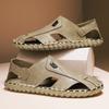 Leather Sandals Men'S Outdoor Leisure Year Men'S Slippers Sandals Dual-Purpose Hole Shoes Men'S Driving Slippers