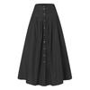 Women Summer Casual Long Skirt Bohemian Beach Solid Color Baggy Skirts