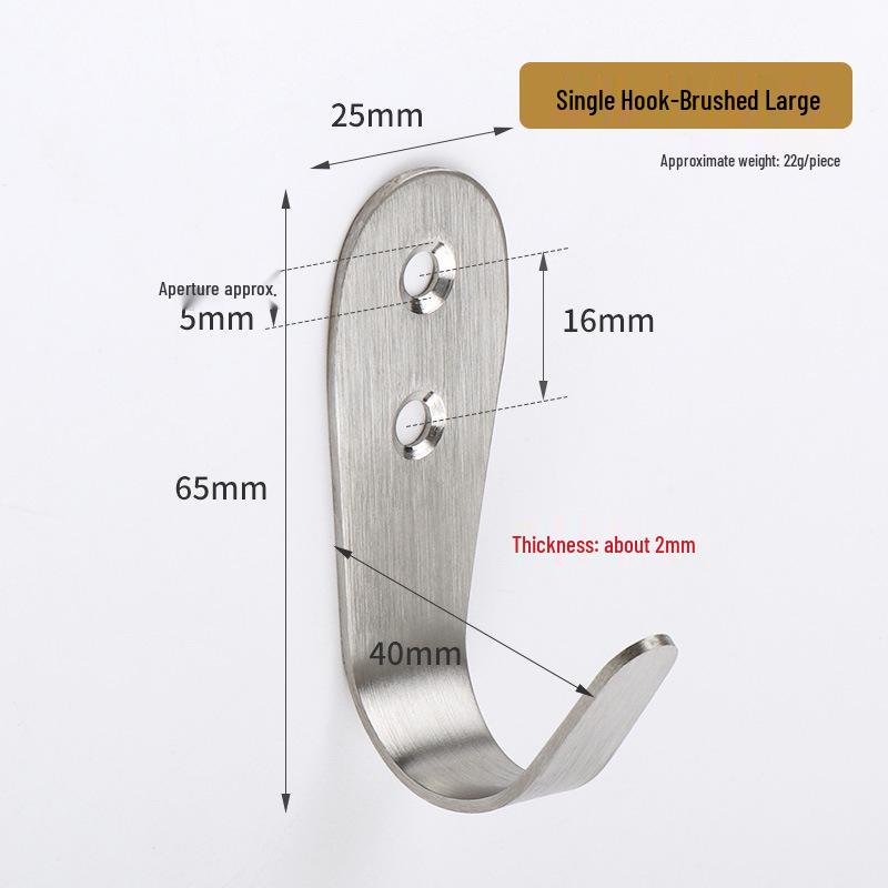 Jinrui Stainless Steel Black Bathroom Hook for Coats and Hats