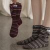 Autumn Flared Women's Socks, Double Flared Striped Mid-calf Socks, Letter-label Dopamine Style Personality Pile Socks
