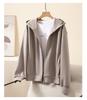 Air Layer Japanese and Korean Style Light Luxury Simple Solid Color Hooded Jacket