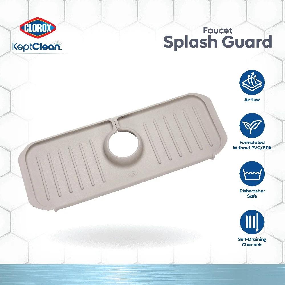 Faucet Splash Guard Self Draining Quick Drying TPE Sink Protector Adjustable Rest Area Sponges Soap Cleaning Tools Easy Install