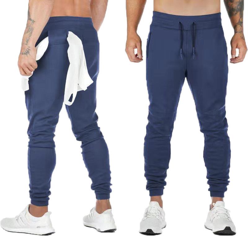 

Men s Slim-Fit European and American Sports Long Pants for Running and Fitness M темно-синий