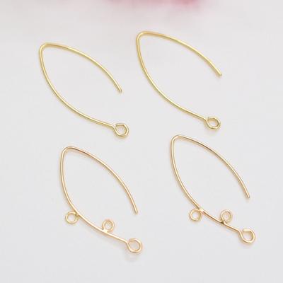 10 vnt. Spalvą išlaikantys 14K aukso prancūziški auskarų kabliukai, porėti papuošalų „pasidaryk pats“ rankų darbo gaminiai, V formos karoliukai